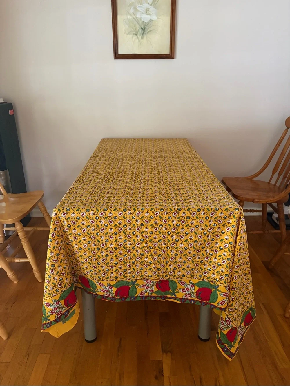 Vintage Williams Sonoma Floral Tablecloth 70x108 Yellow French Country Cottage